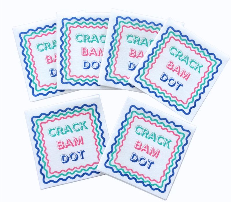 Mahjong Cocktail Napkins | Crack Bam Dot | 5&#39;&#39; x 5&#39;&#39; | 25 PACK