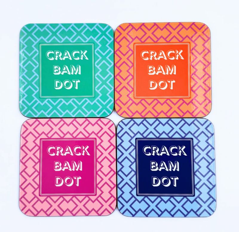 Mahjong Coasters | Set of 4 | Crack,Bam,Dot