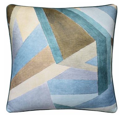Roulade Print Aqua/Dune Pillow | 22x22