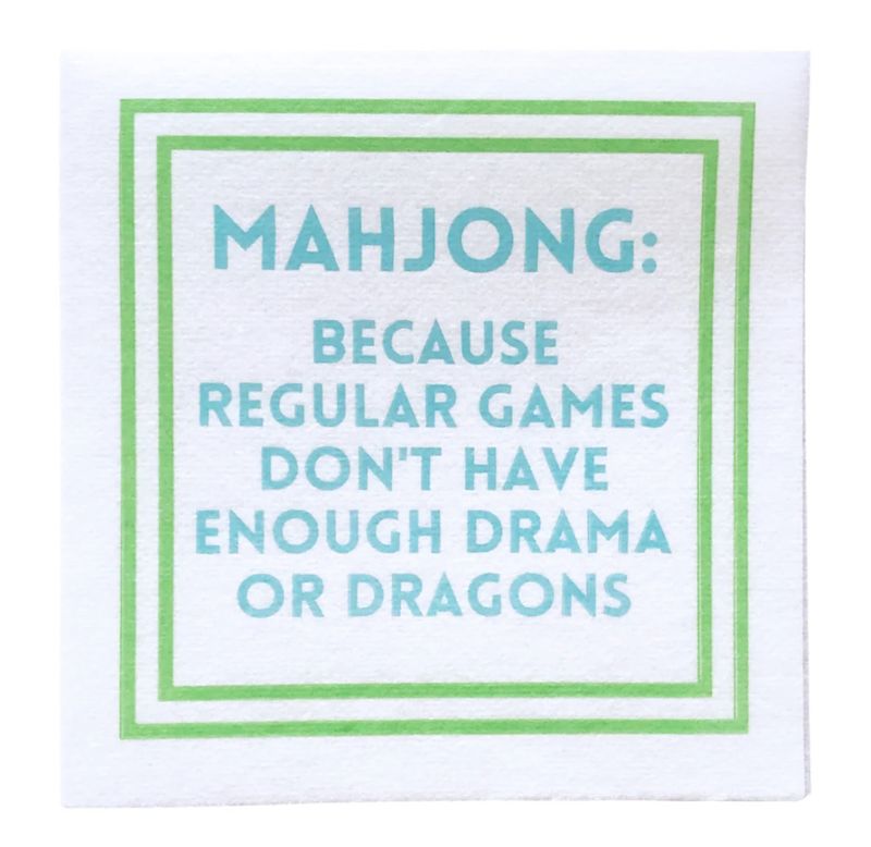 Mahjong Cocktail Napkins | Drama Or Dragons | 25 Pack