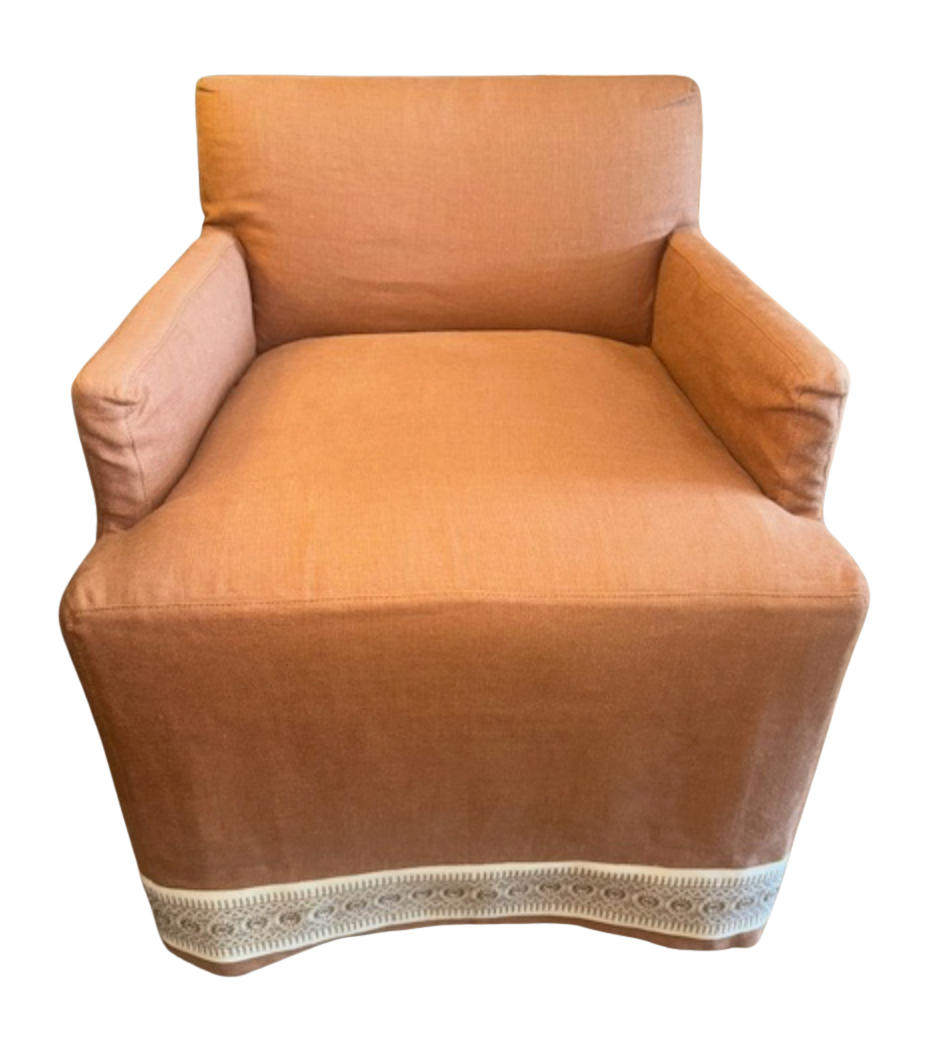 Palmer Clay Dining Chair with Casters &amp; Eyelash Fringe