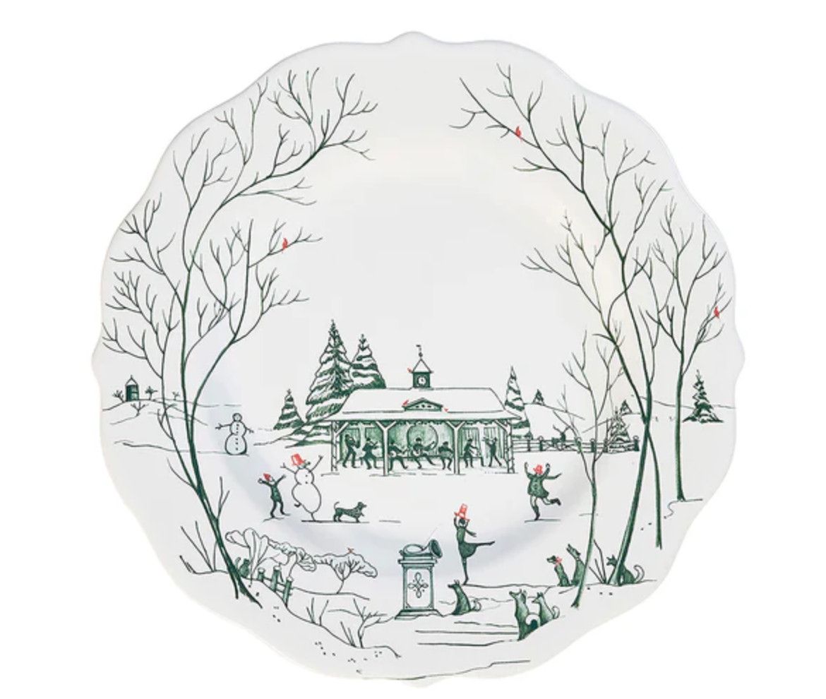 Country Estate Winter Frolic Dessert/Salad Plate | Evergreen