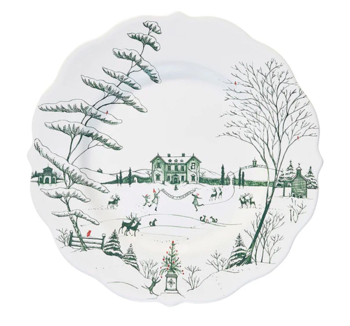 Country Estate Winter Frolic Dinner Plate | Evergreen