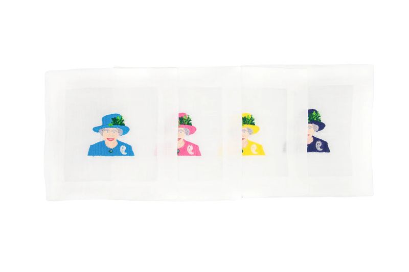 Royal Splendor The Queen Linen Cocktail Napkins | Combo | Set of 4