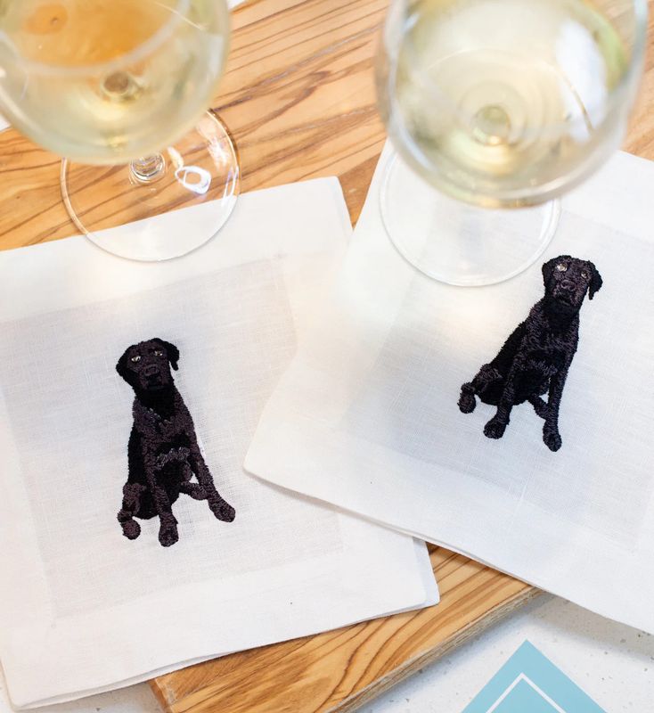 Black Lab Linen Cocktail Napkin