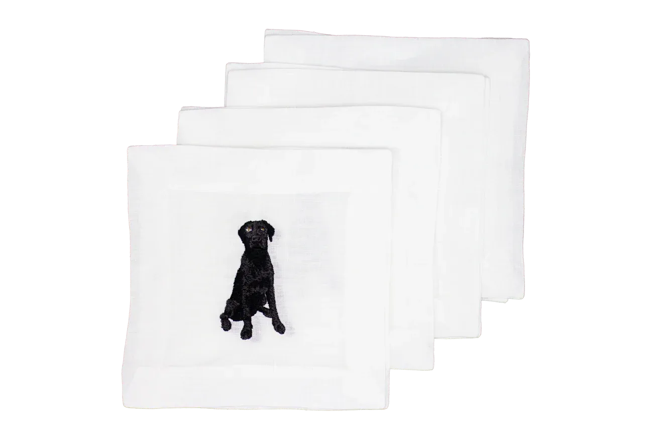 Black Lab Linen Cocktail Napkin
