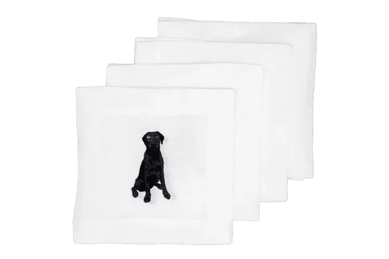 Black Lab Linen Cocktail Napkin