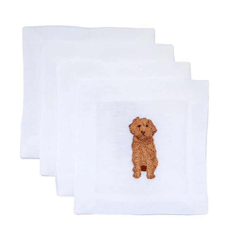 Cavapoo Linen Cocktail Napkins | Set of 4