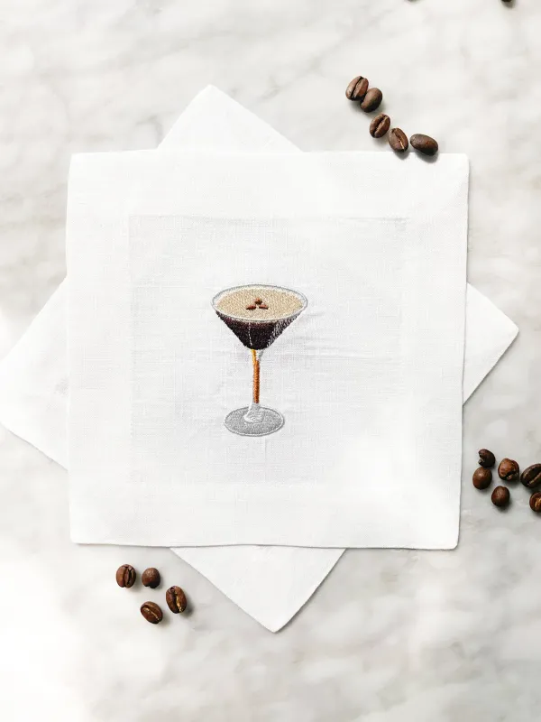 Espresso Martini Linen Cocktail Napkin | Set of 4