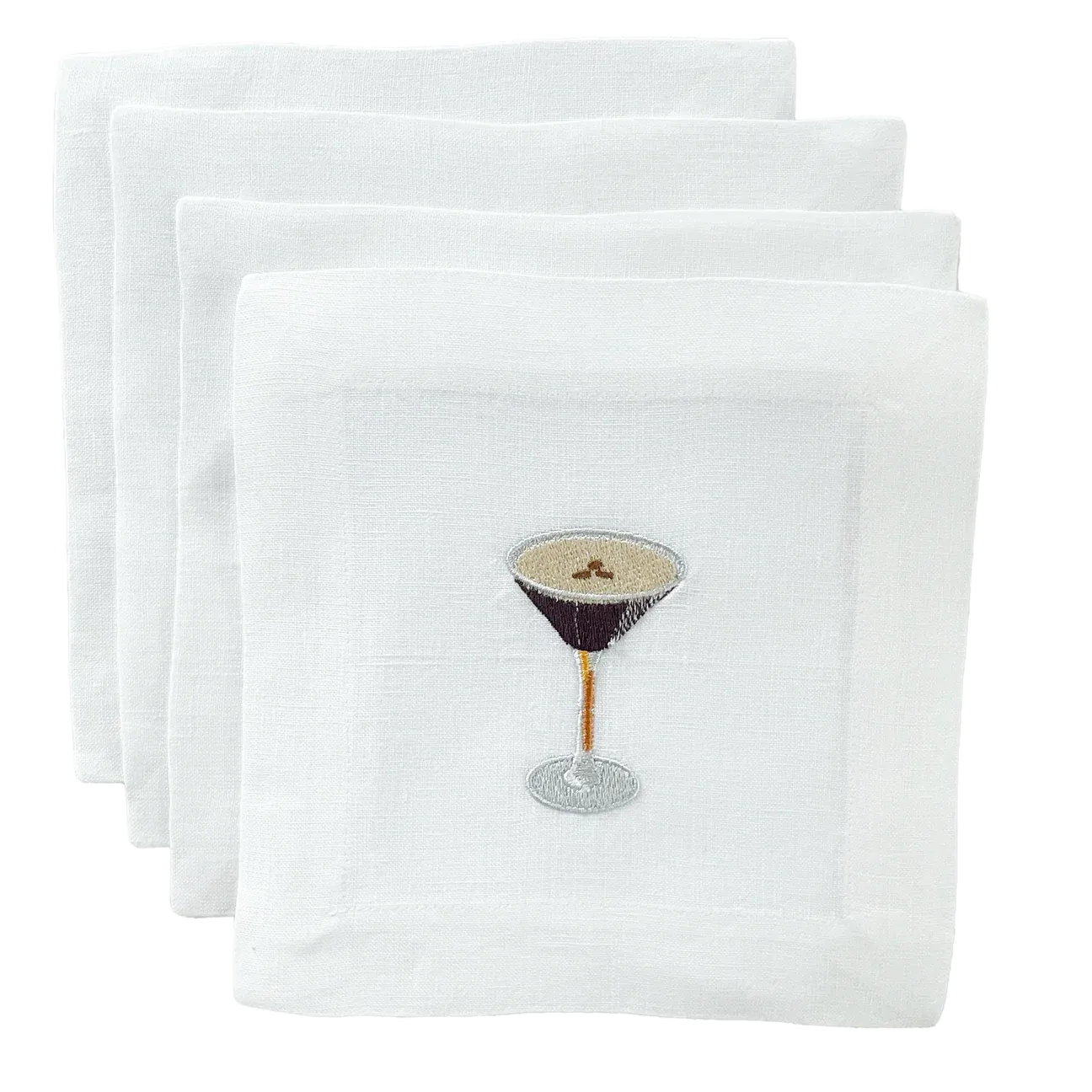 Espresso Martini Linen Cocktail Napkin | Set of 4