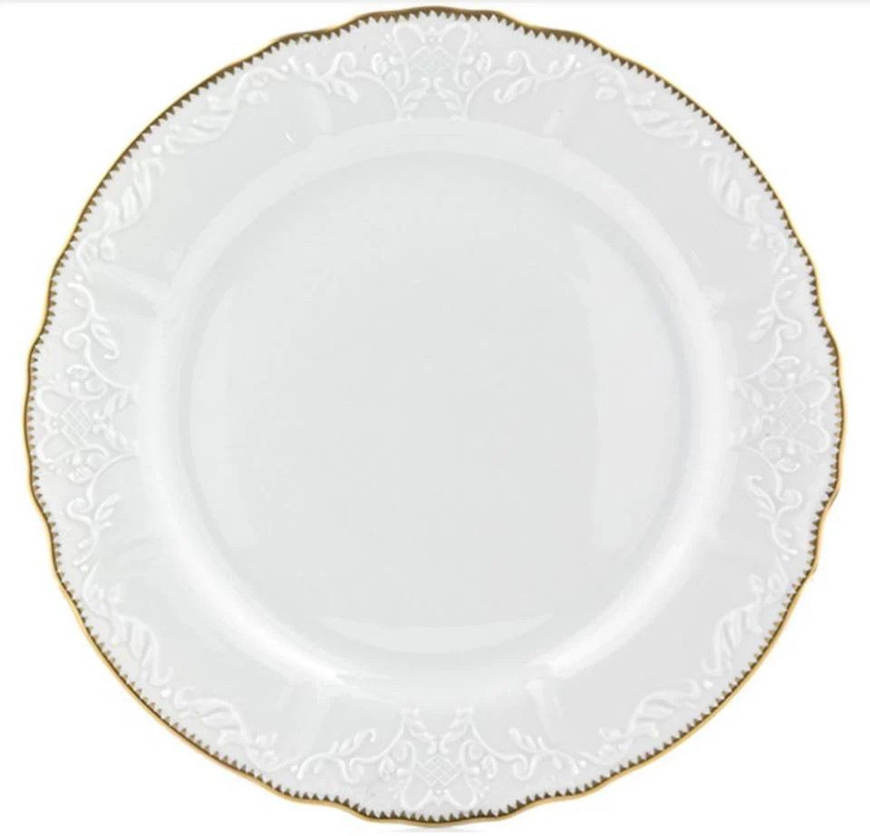 Simply Anna | Dinner Plate | White &amp; Gold
