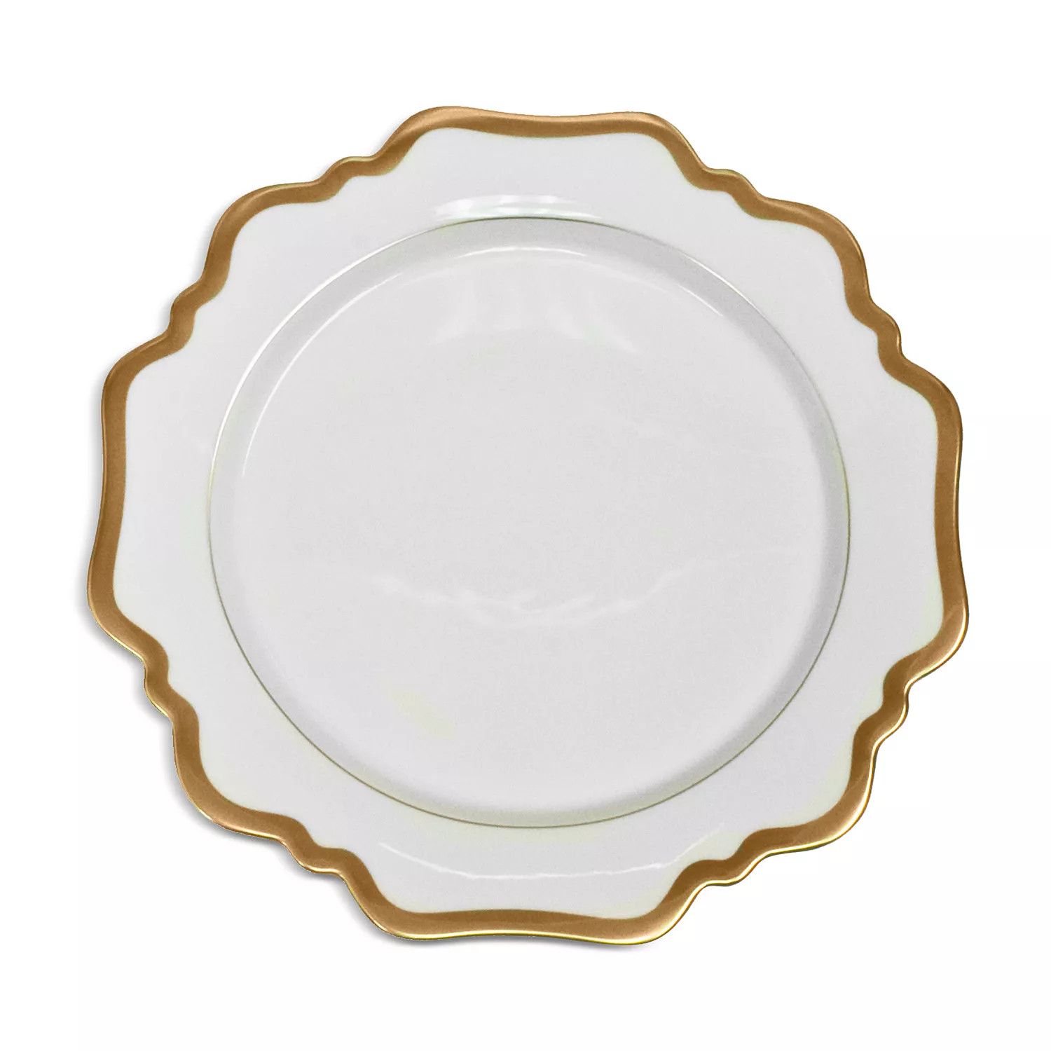 Antique Dinner Plate | White &amp; Gold