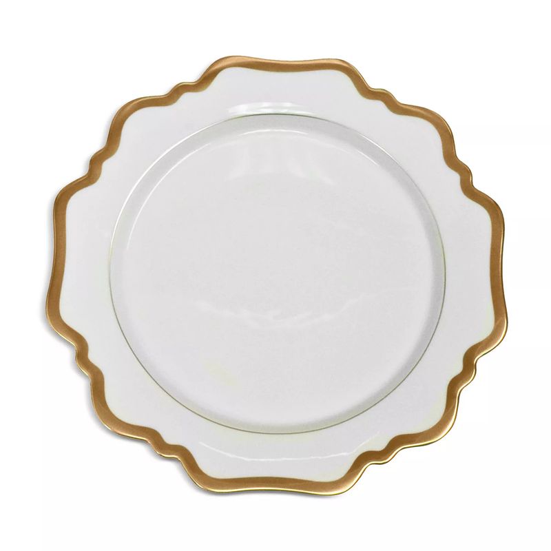 Antique Dinner Plate | White &amp; Gold