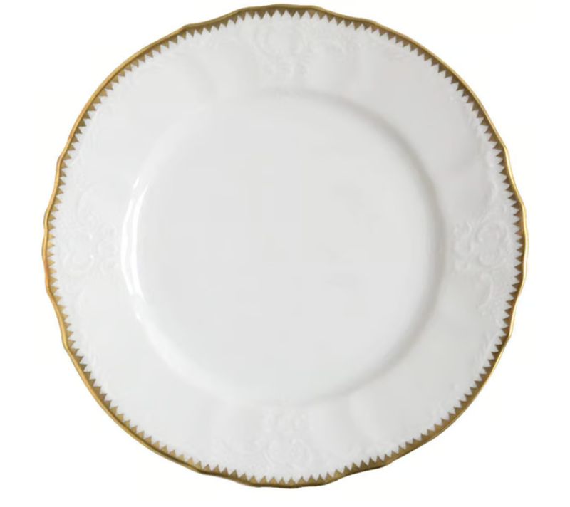 Simply Anna | Salad Plate | White &amp; Gold