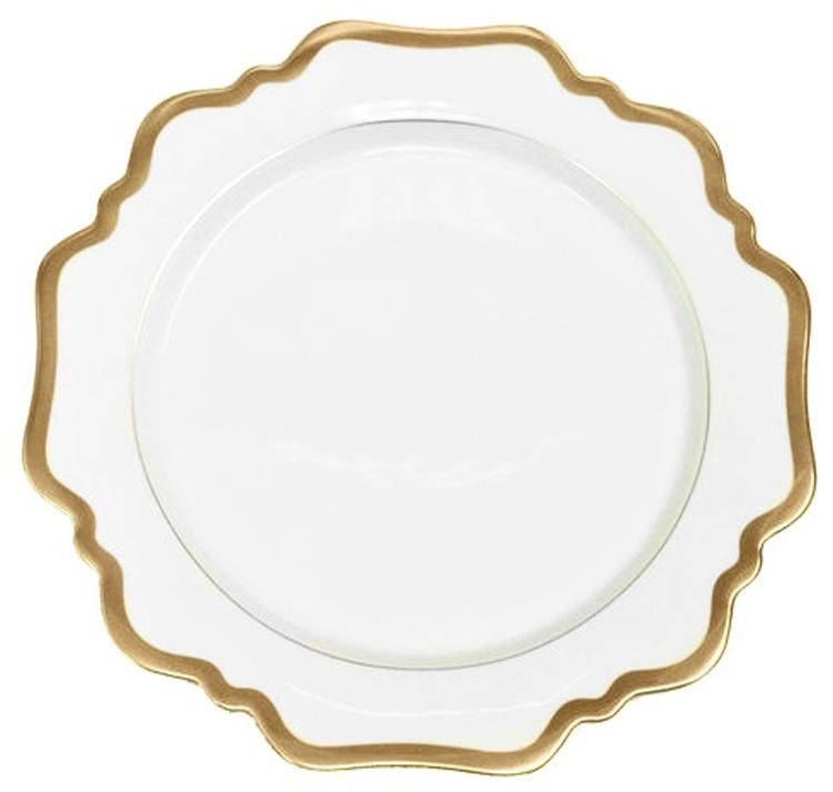 Antique Salad Plate | White &amp; Gold
