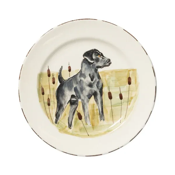 Wildlife Black Hunting Dog Dinner Plate