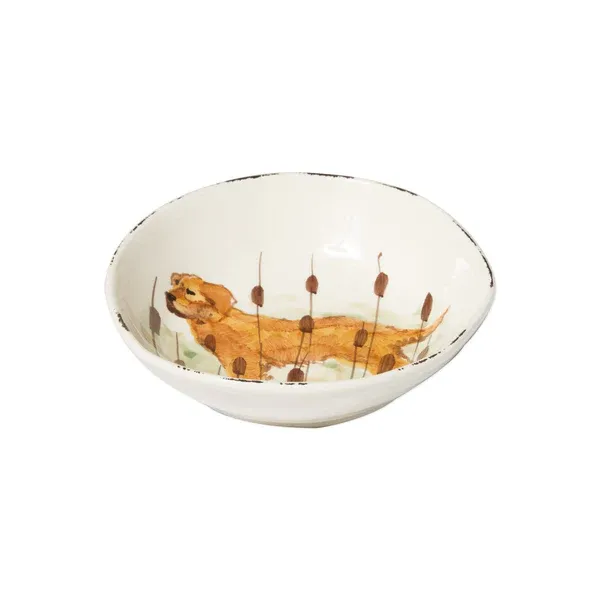 Wildlife Gold Hunting Dog Pasta Bowl