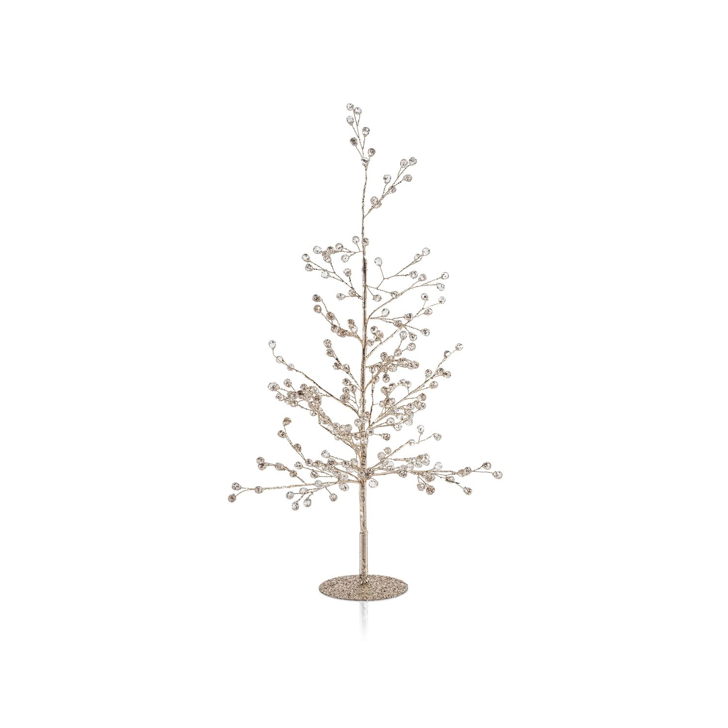 Beaded Glass Berry Tree | Clear + Gold | 19