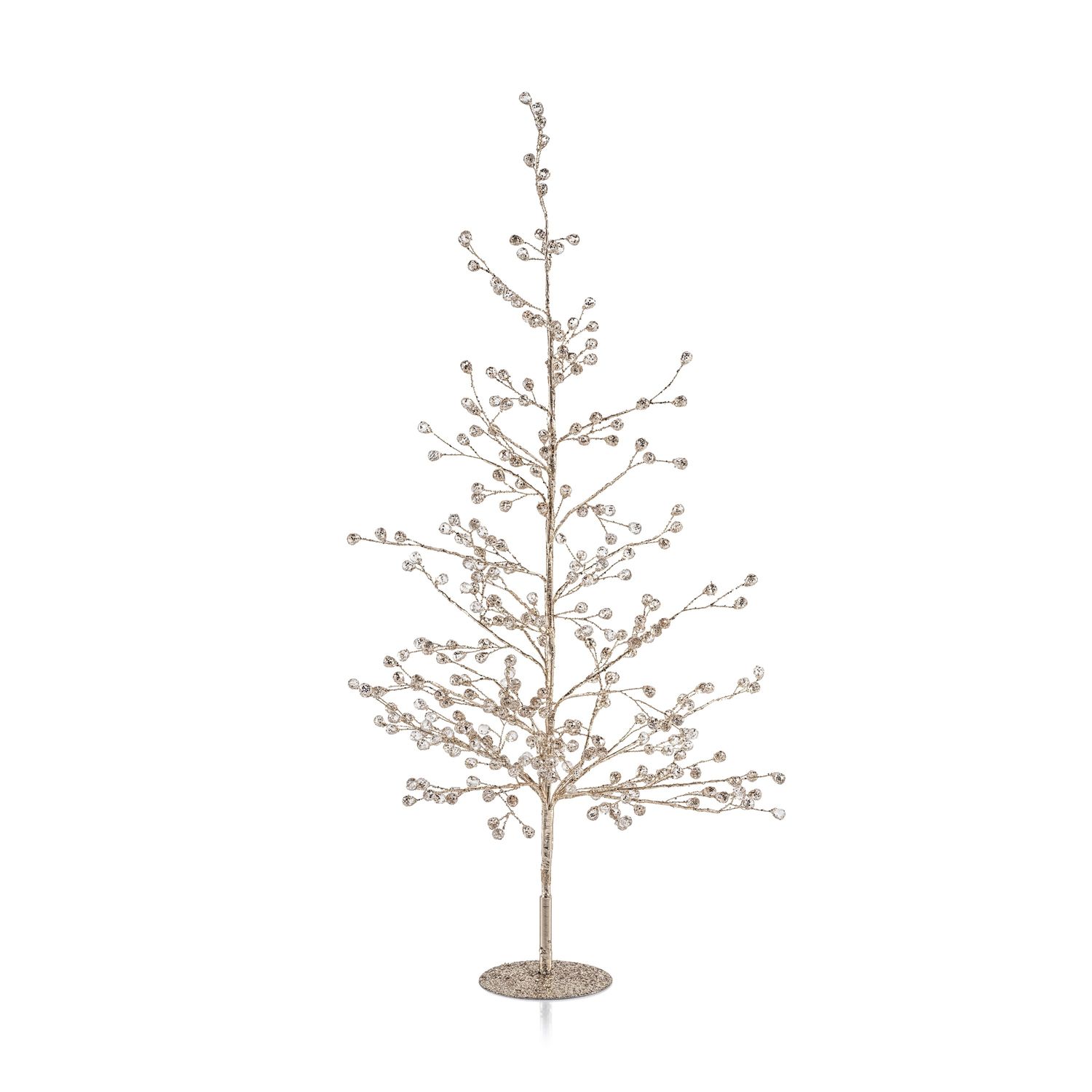 Beaded Glass Berry Tree | Clear + Gold | 23