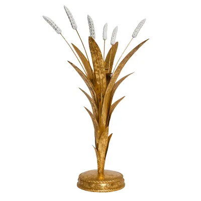 Forest Walk Wheat Gold Candlestick | Tall 17&quot;