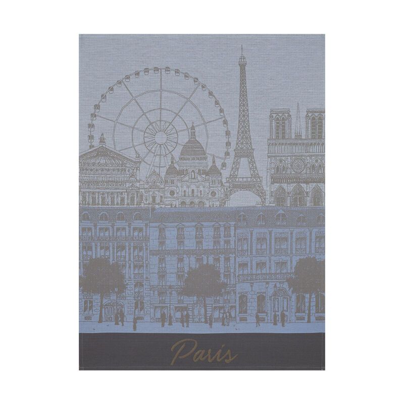 Paris Panorama Azure Tea Towel | 100% Cotton | 24x31
