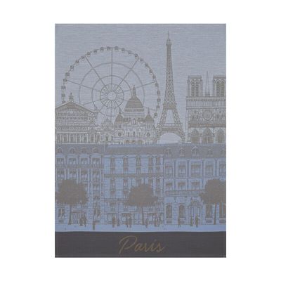 Paris Panorama Azure Tea Towel | 100% Cotton | 24x31