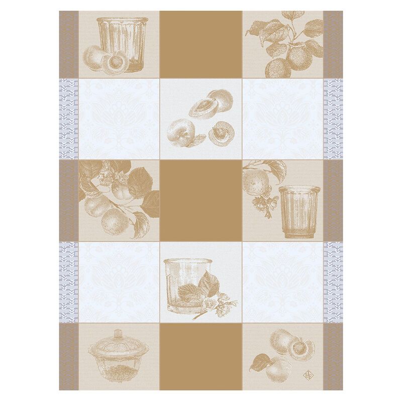 Confitures Carreaux Beige Tea Towel | 100% Cotton