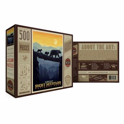 Great Smokey Mtns Bears at Sunset Puzzle