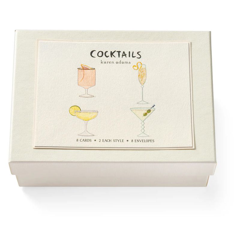 Cocktails Note Card Box