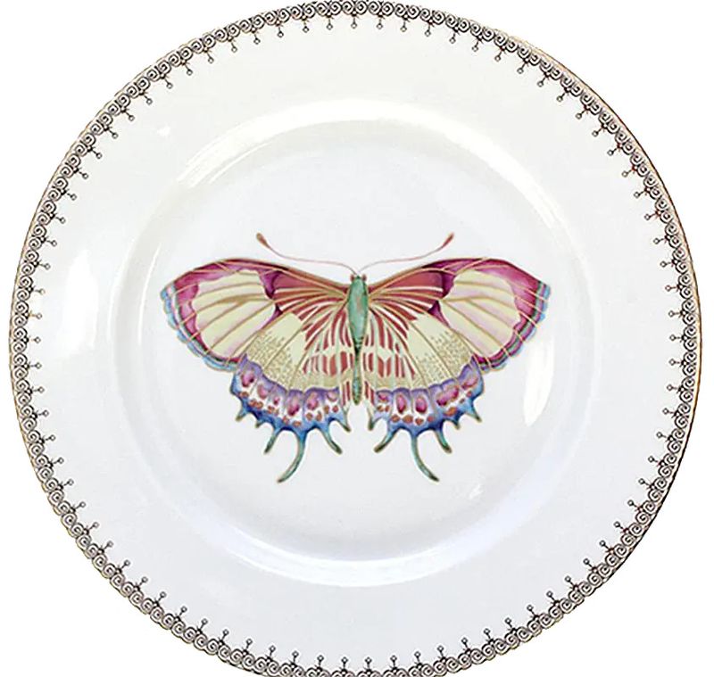 Golden Teardrop Butterfly Dessert Plate