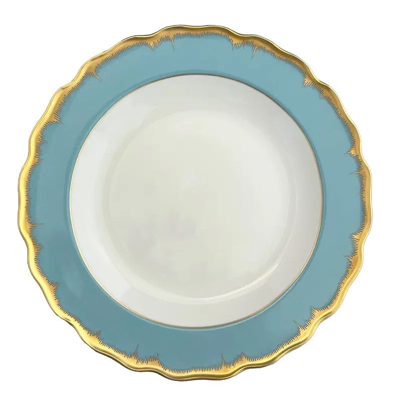 Chelsea Feather Turquoise Dinner Plate