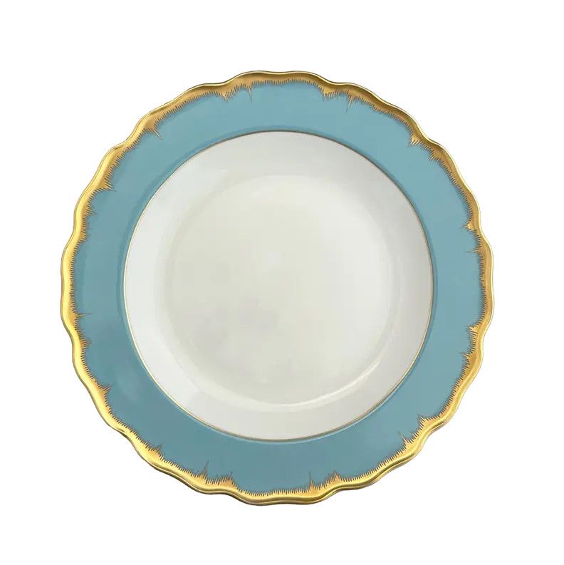 Chelsea Feather Turquoise Dessert Plate