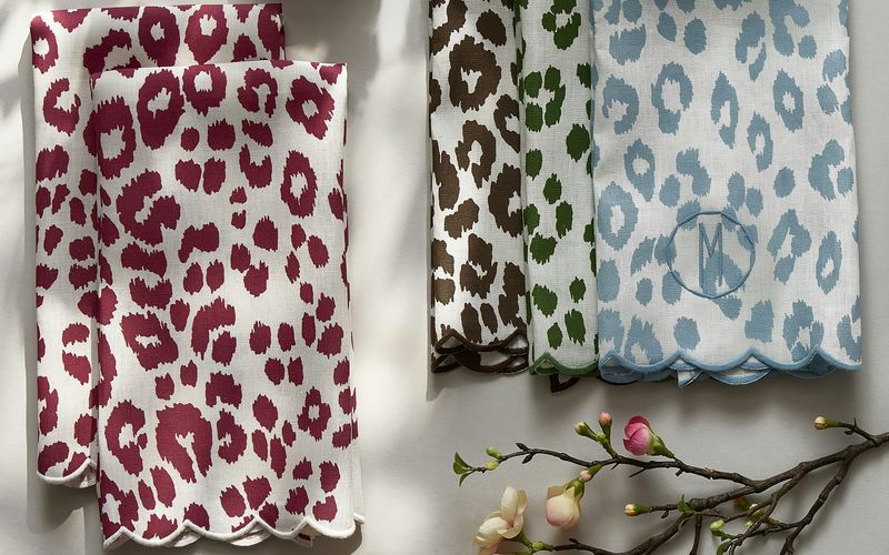 Iconic Leopard Guest Towels | Set of 2 Green