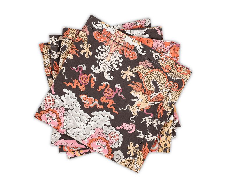 Magic Mountain Napkins Set of 4 | Chocolate/Persimmon