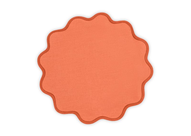 Scallop Edge Circle Placemat | Set of 4 Carnelian/Persimmon