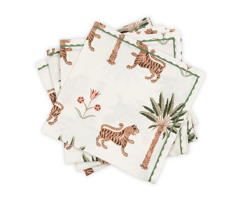Tiger Palm Napkins | Set of 4 Tigereye