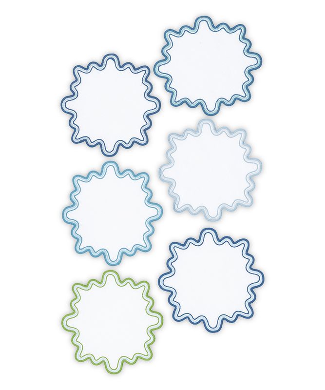Wave Round Cocktail Napkins | Set of 6 Santorini