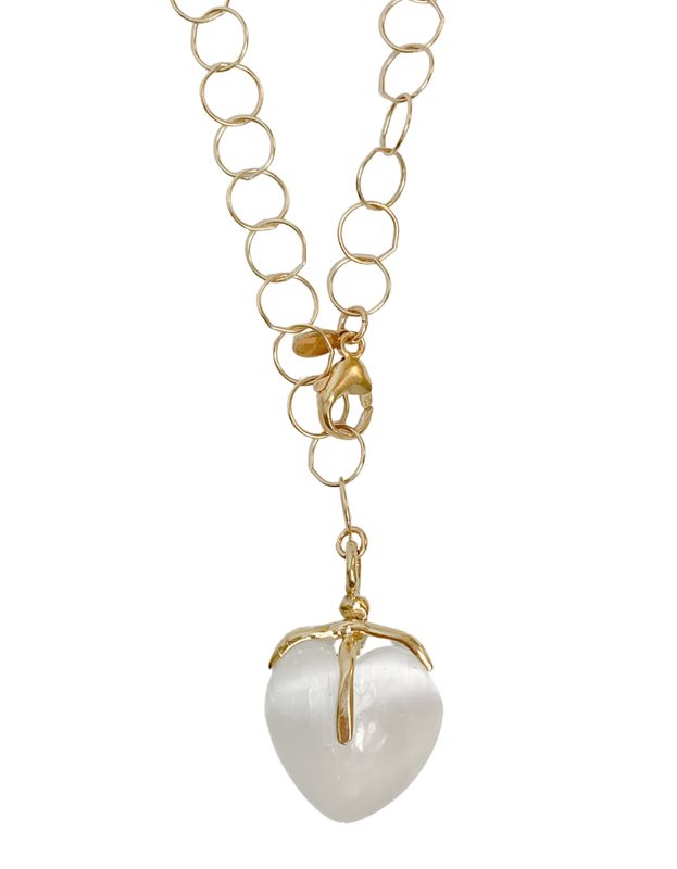 Selenite Heart Necklace