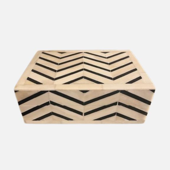 Black &amp; Ivory Zig Zag Box (5x7)