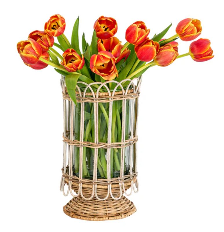 Provence Rattan Large (11.5)  Hurricane - Whitewash