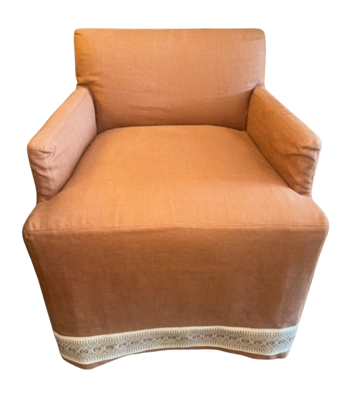 Palmer Clay Dining Chair with Casters &amp; Eyelash Fringe