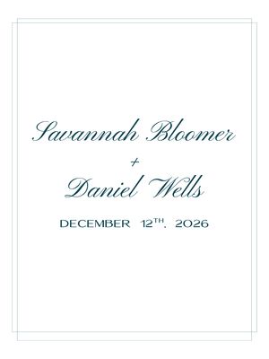 Savannah Bloomer + Daniel Wells - December 12, 2026