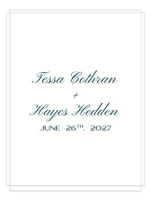 Tessa Cothran + Hayes Hedden  - June 26, 2027