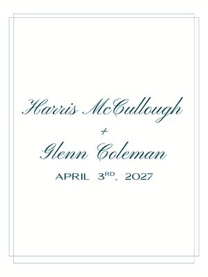 Harris McCullough + Glenn Coleman - April 3, 2027
