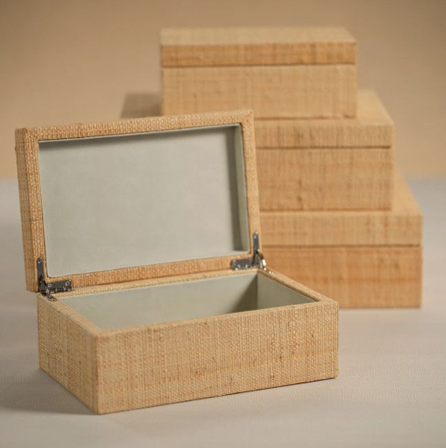 Bungalow Grasscloth Box | Extra Large