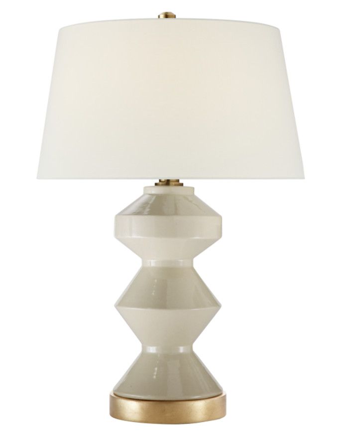 Weller Zig-Zag Table Lamp | Coconut Porcelain