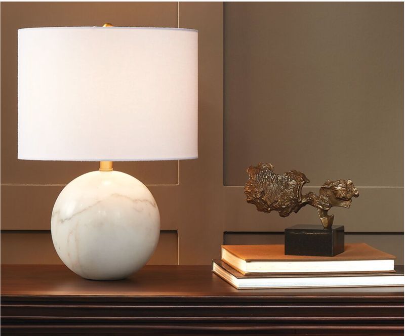 Marble Sphere Lamp White