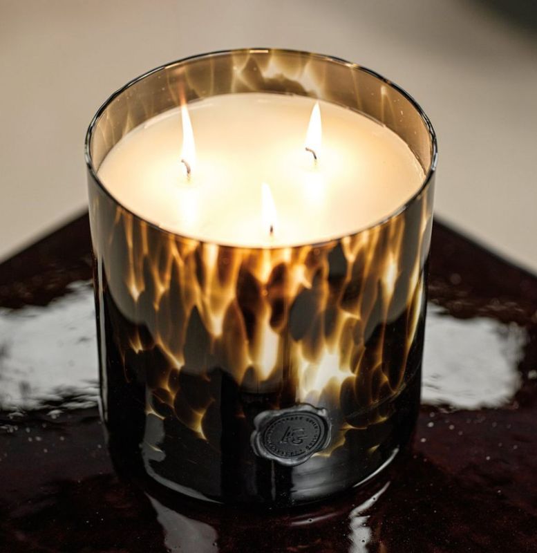 AG Opal Glass 3 Wick Candle Jar | Black Fig Vetiver