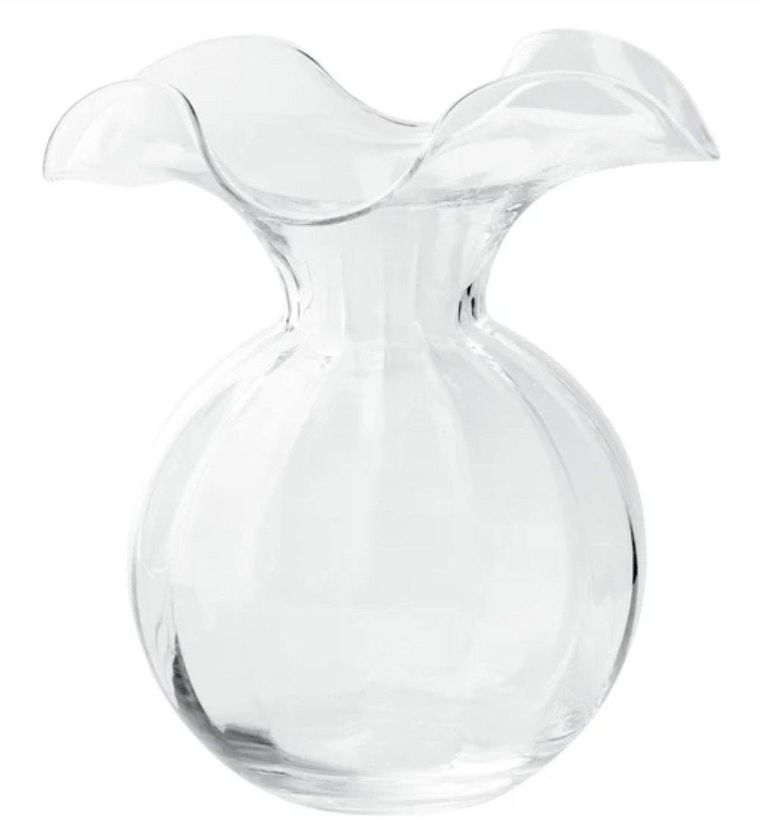 Hibiscus Glass Clear Medium Fluted Vase