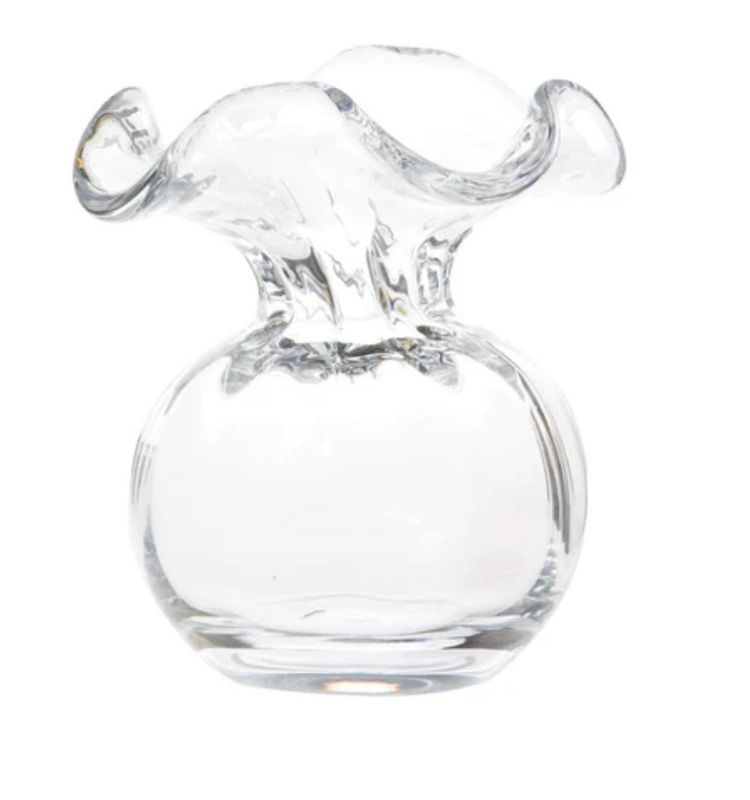 Hibiscus Glass Clear Bud Vase